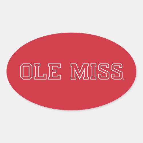 University of Mississippi  Ole Miss Wordmark Oval Sticker
