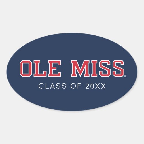 University of Mississippi  Ole Miss Wordmark Oval Sticker