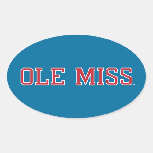 University of Mississippi  Ole Miss Wordmark Oval Sticker