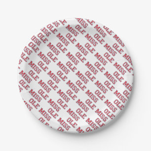 University of Mississippi Ole Miss Wordmark Paper Plates