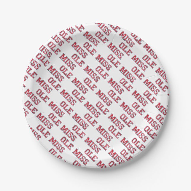University of Mississippi | Ole Miss Wordmark Paper Plates (Front)