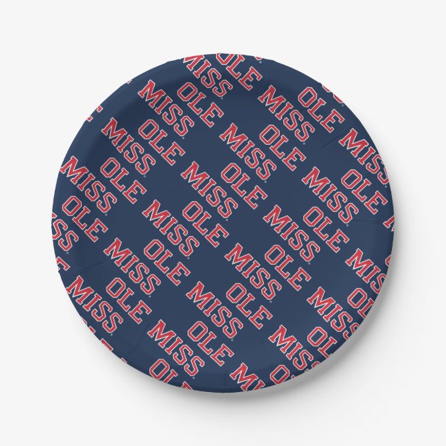 University of Mississippi | Ole Miss Wordmark Paper Plates (Front)