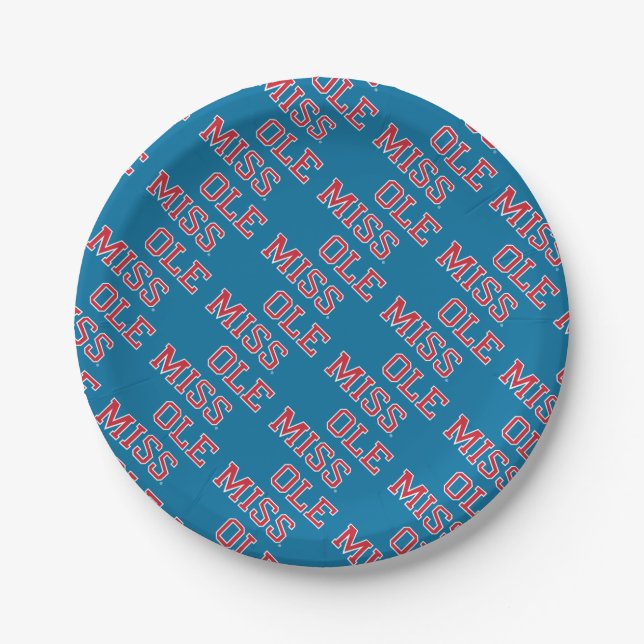 University of Mississippi | Ole Miss Wordmark Paper Plates (Front)