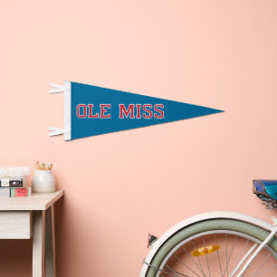 University of Mississippi   Ole Miss Wordmark Pennant Flag
