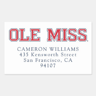 University of Mississippi   Ole Miss Wordmark Rectangular Sticker
