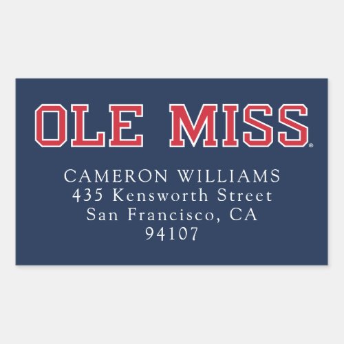 University of Mississippi  Ole Miss Wordmark Rectangular Sticker
