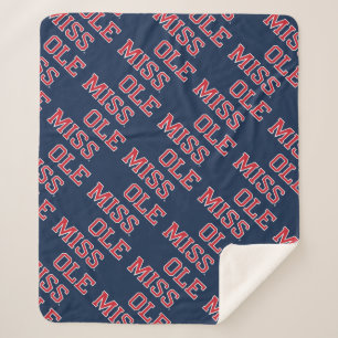 University of Mississippi Ole Miss Wordmark Sherpa Blanket
