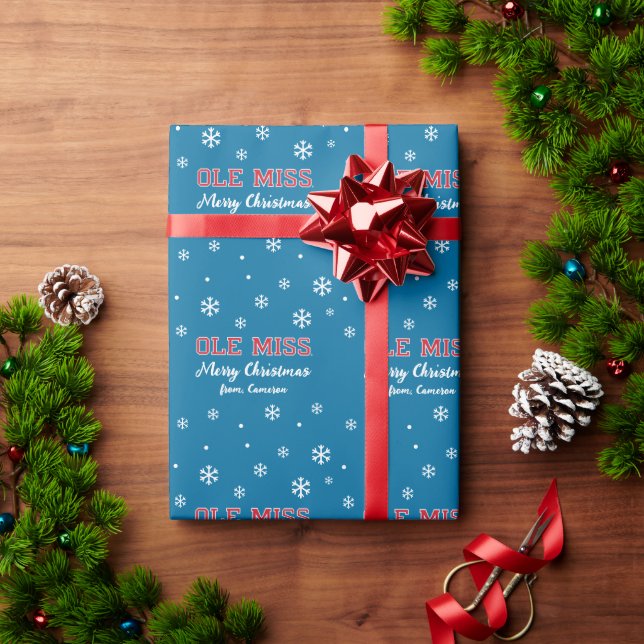 University of Mississippi | Ole Miss Wordmark Wrapping Paper (Holiday Gift)