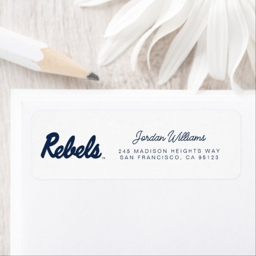 University of Mississippi  Rebels Script Label