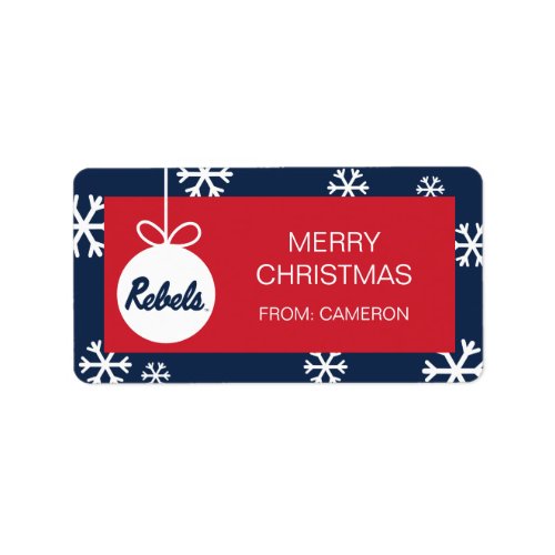 University of Mississippi  Rebels Script Label