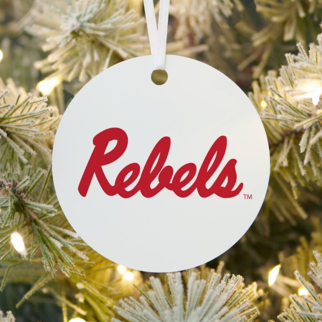 University of Mississippi | Rebels Script Metal Ornament (Insitu)