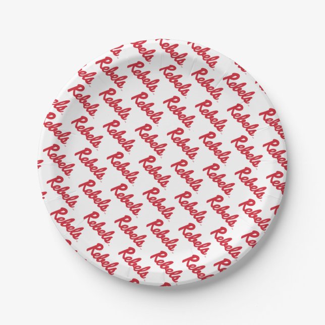 University of Mississippi | Rebels Script Paper Plates (Front)