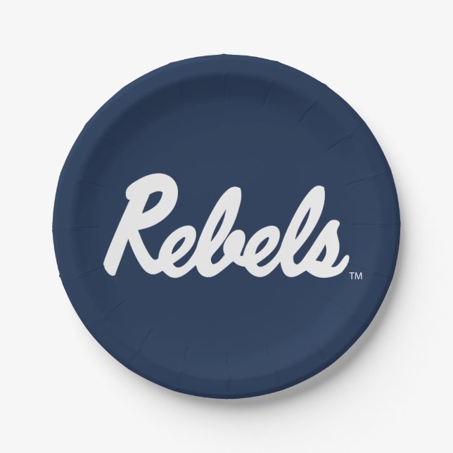University of Mississippi | Rebels Script Paper Plates (Front)