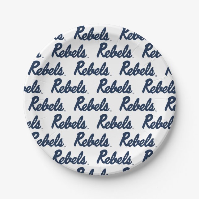 University of Mississippi | Rebels Script Paper Plates (Front)