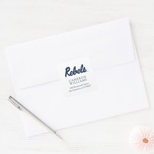 University of Mississippi  Rebels Script Square Sticker