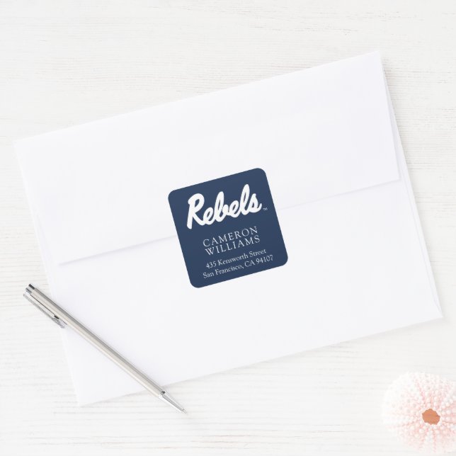 University of Mississippi | Rebels Script Square Sticker (Envelope)