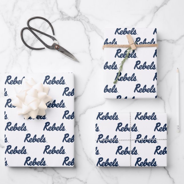 University of Mississippi | Rebels Script Wrapping Paper Sheets (Front)