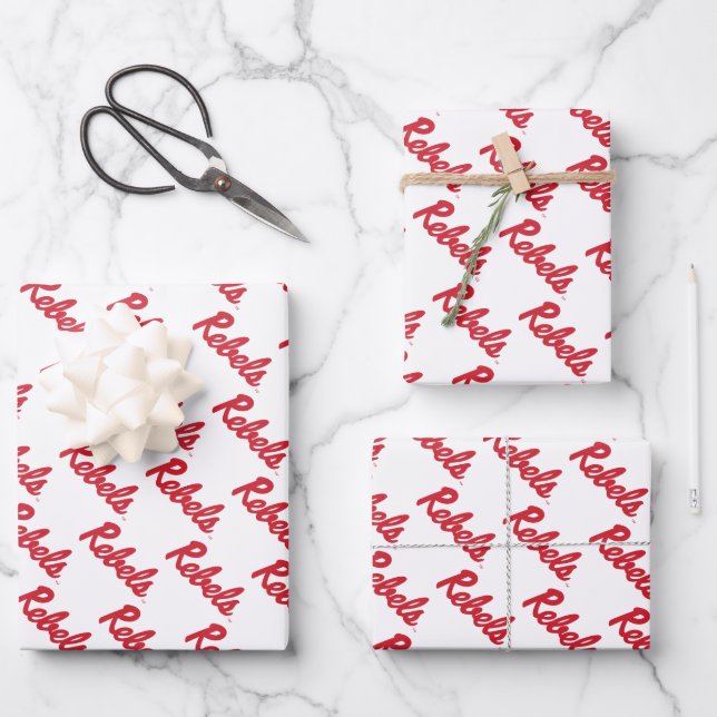University of Mississippi | Rebels Script Wrapping Paper Sheets (Front)