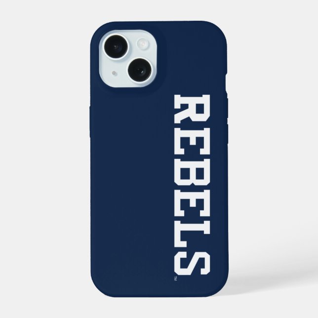 University of Mississippi | Rebels Wordmark iPhone 15 Case (Back)