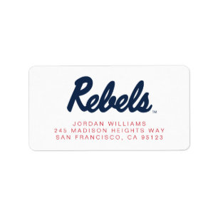 University of Mississippi   Rebels Wordmark Label