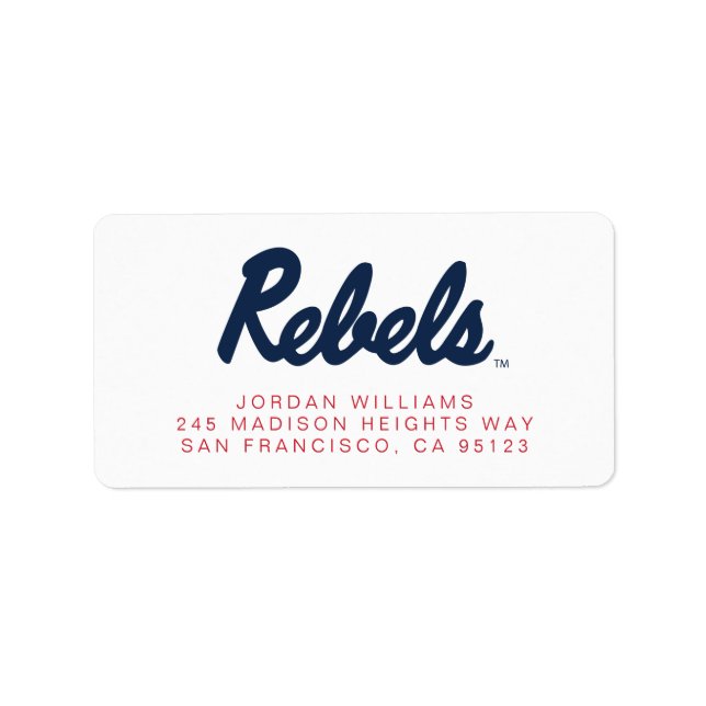 University of Mississippi | Rebels Wordmark Label (Front)