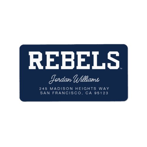 University of Mississippi  Rebels Wordmark Label