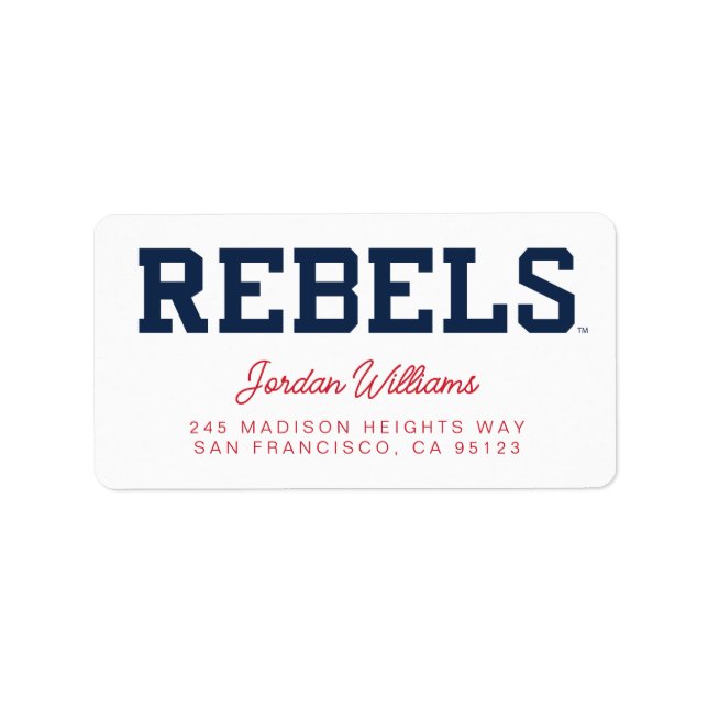 University of Mississippi | Rebels Wordmark Label (Front)