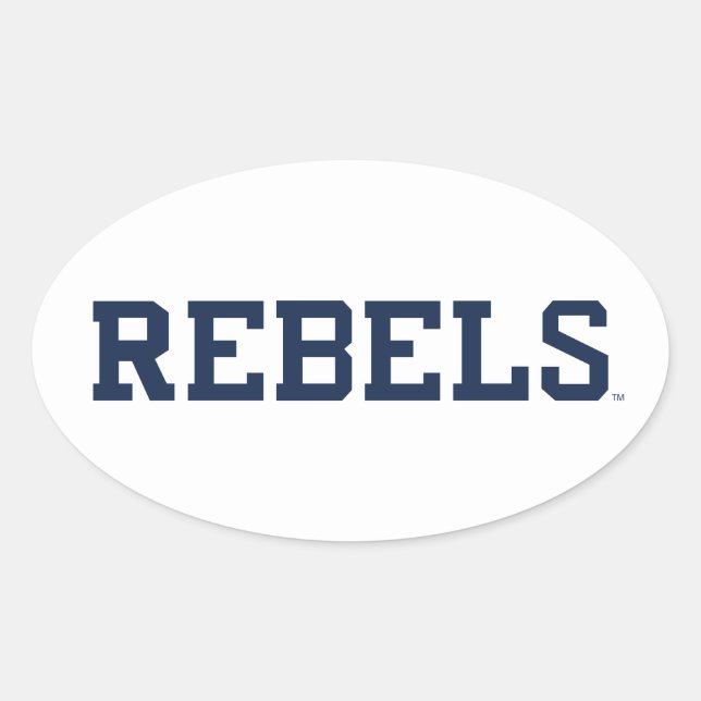 University of Mississippi | Rebels Wordmark Oval Sticker (Front)