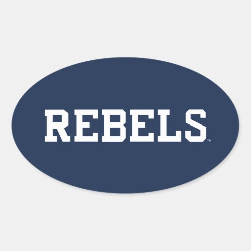 University of Mississippi  Rebels Wordmark Oval Sticker