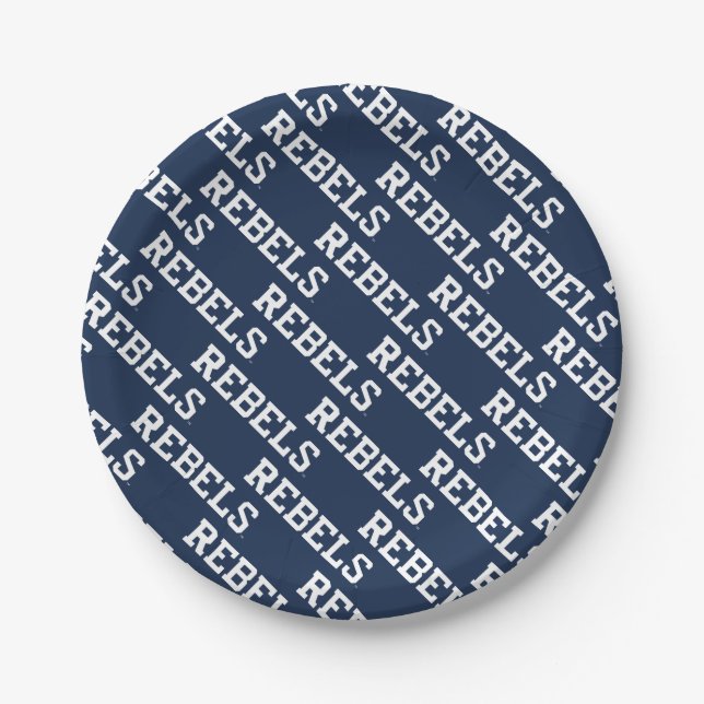 University of Mississippi | Rebels Wordmark Paper Plates (Front)