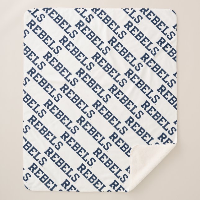 University of Mississippi | Rebels Wordmark Sherpa Blanket (Front)