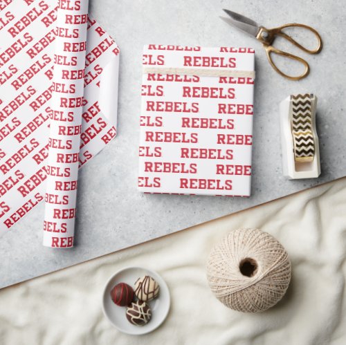 University of Mississippi  Rebels Wordmark Wrapping Paper