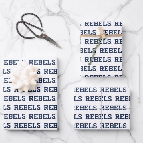 University of Mississippi  Rebels Wordmark Wrapping Paper Sheets