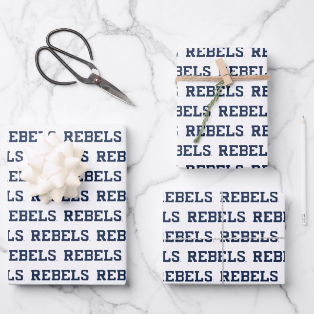 University of Mississippi | Rebels Wordmark Wrapping Paper Sheets (Front)