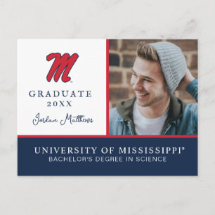 University of Mississippi Script M Announcement Postcard