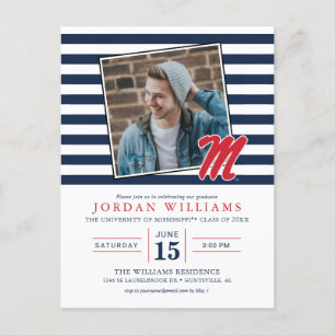 University of Mississippi Script M Announcement Postcard