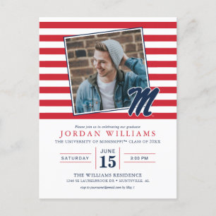 University of Mississippi Script M Announcement Postcard