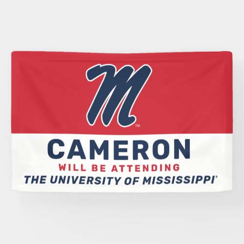University of Mississippi  Script M Banner