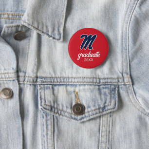 University of Mississippi Script M Button
