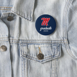 University of Mississippi Script M Button