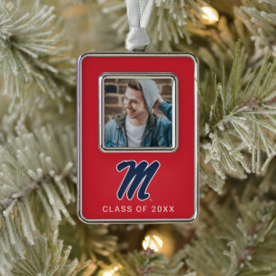 University of Mississippi Script M Christmas Ornament