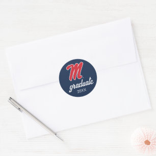 University of Mississippi Script M Classic Round Sticker