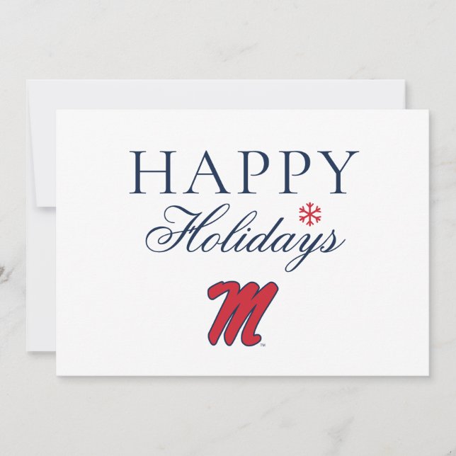 University of Mississippi | Script M Holiday Card (Front)