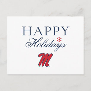 University of Mississippi Script M Holiday Postcard