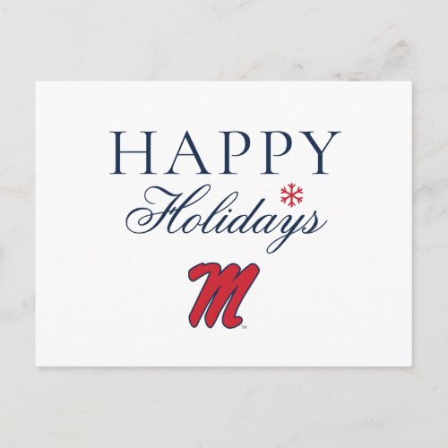 University of Mississippi  Script M Holiday Postcard