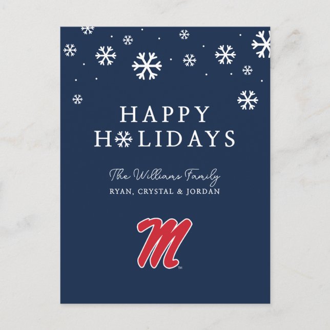 University of Mississippi | Script M Holiday Postcard (Front)