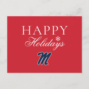 University of Mississippi Script M Holiday Postcard