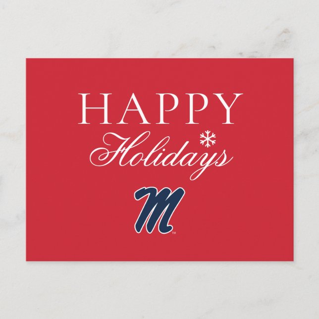 University of Mississippi | Script M Holiday Postcard (Front)
