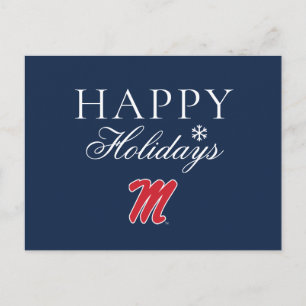 University of Mississippi Script M Holiday Postcard