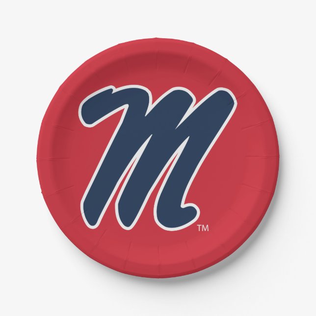 University of Mississippi | Script M Paper Plates (Front)